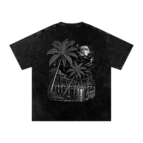 Snow Washed Oversized Cotton T-Shirt